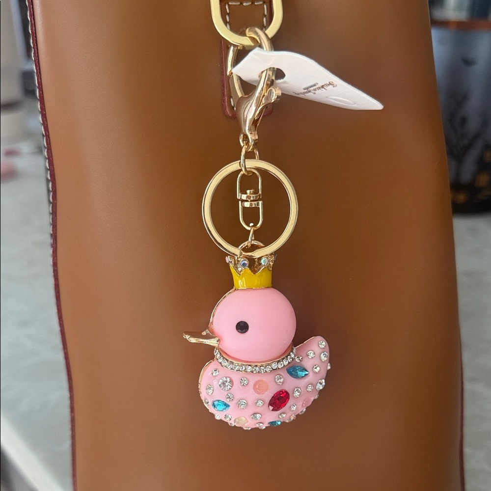 Duck PINK bling bag charm/keychain - Picture 2 of 4